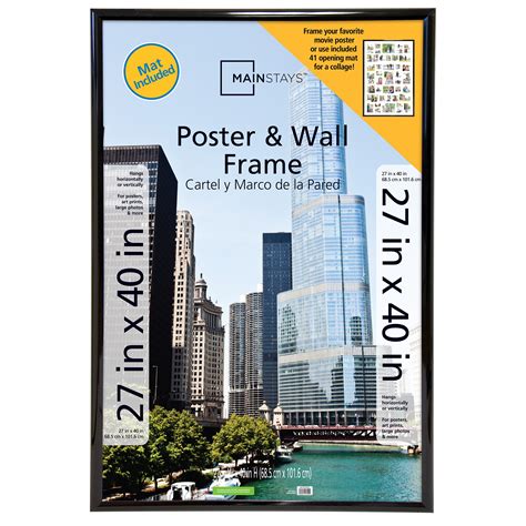 5" Wide 22x28 Matted to 18x24 Poster and Picture Frame, Black. . Poster frames walmart